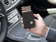 Wallet Click & Slide Coin Pocket - leather Diagonal Carbon Black