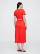 Úpletové midi šaty s průstřihy Červená