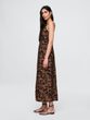 777646-00 Květované maxi šaty Hnědá