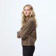Övik Solid Jacquard Knit W Suede Brown