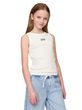 Dětské žebrované tílko s logem Bílá
