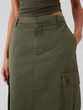 Midi sukně s kapsami Utility Cargo Zelená