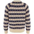 Övik Jacquard Knit M Light Beige-Dark Navy