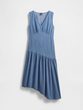 779498-00 Asymetrické džínové midi šaty Modrá