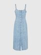 785616-00 Džínové maxi šaty Modrá