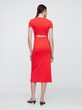 Úpletové midi šaty s průstřihy Červená