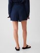 Lněné kraťasy high rise Tmavě modrá