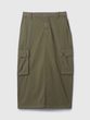 Midi sukně s kapsami Utility Cargo Zelená