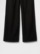 Lněné kalhoty Wide Černá