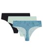 Ua Pure Stretch No Show Thong -Print - 3pk ENAMEL BLUE