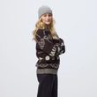 Fjällräven Jacquard Knit W Black Oak-Light Beige