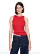 Žebrovaný top Červená
