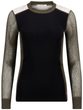 WoolNet Hybrid Crewneck W's Jet Black/Tarmac/Beige Melange