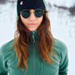 Abisko Grid Fleece Hoodie W Dark Violet