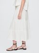 Mušelínová maxi sukně Bílá