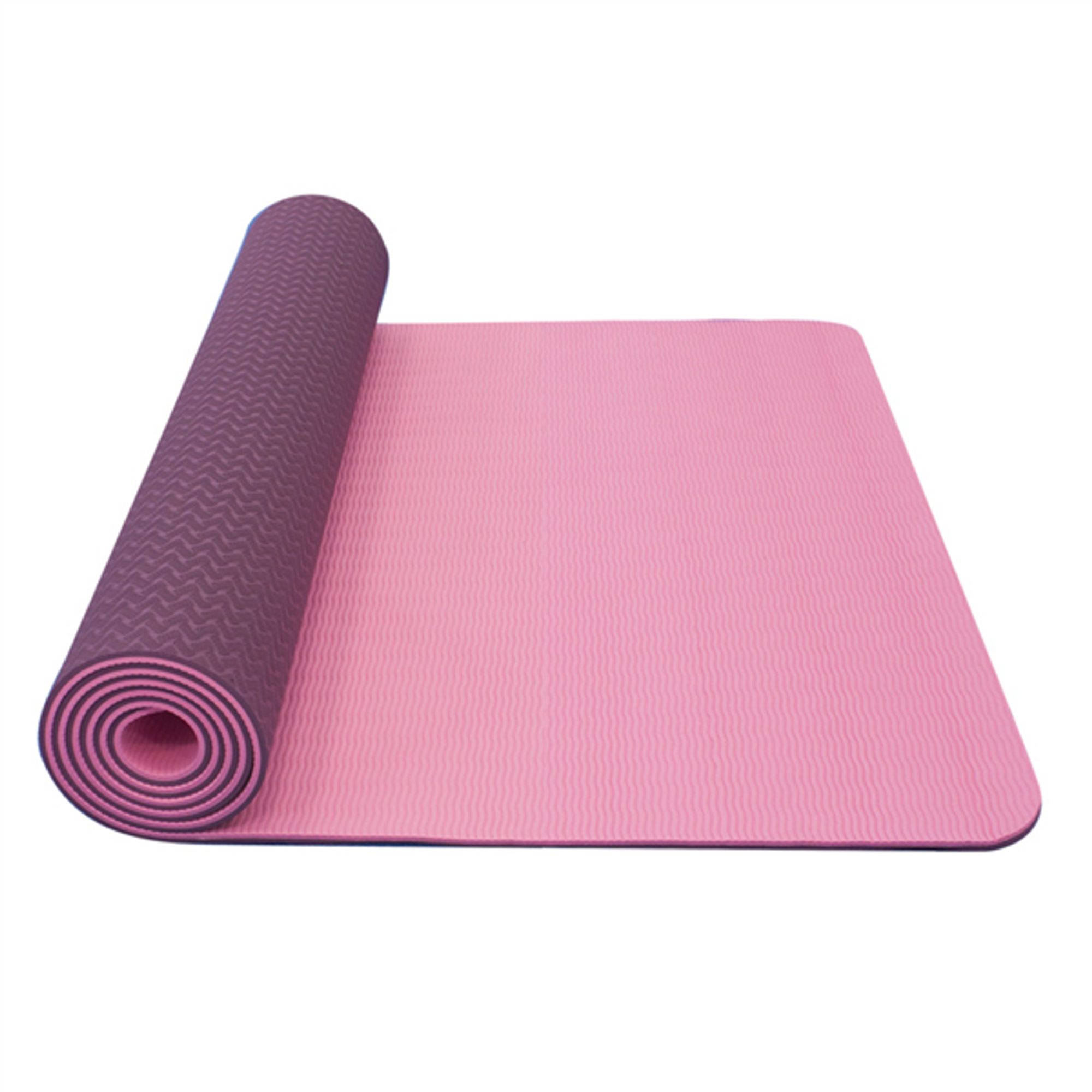 Yoga Mat double layer, TPE material pink/purple