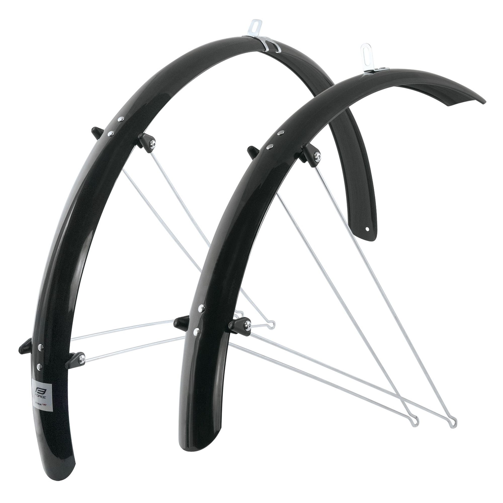 FORCE48 Aluflex trekking mudguards + struts, black