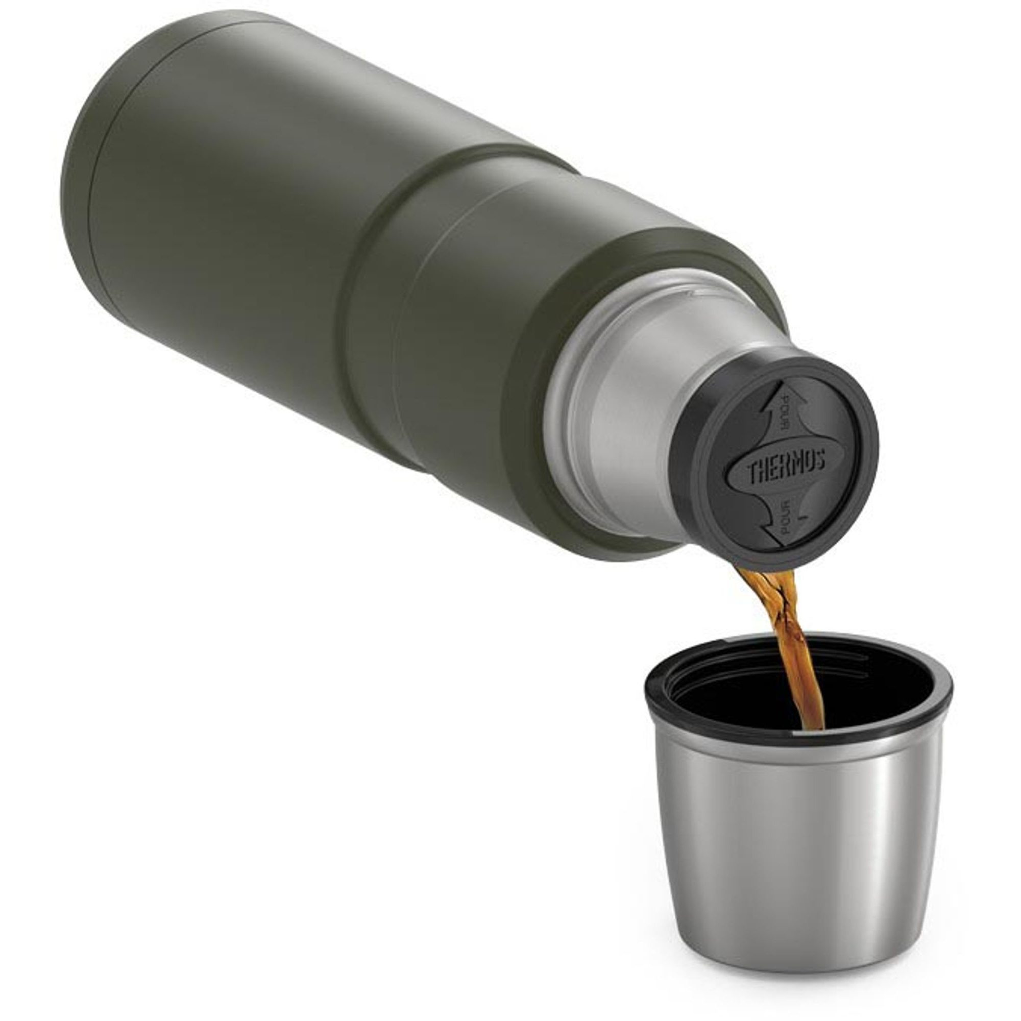 Termoska na nápoje 470 ml - vojenská zelená
