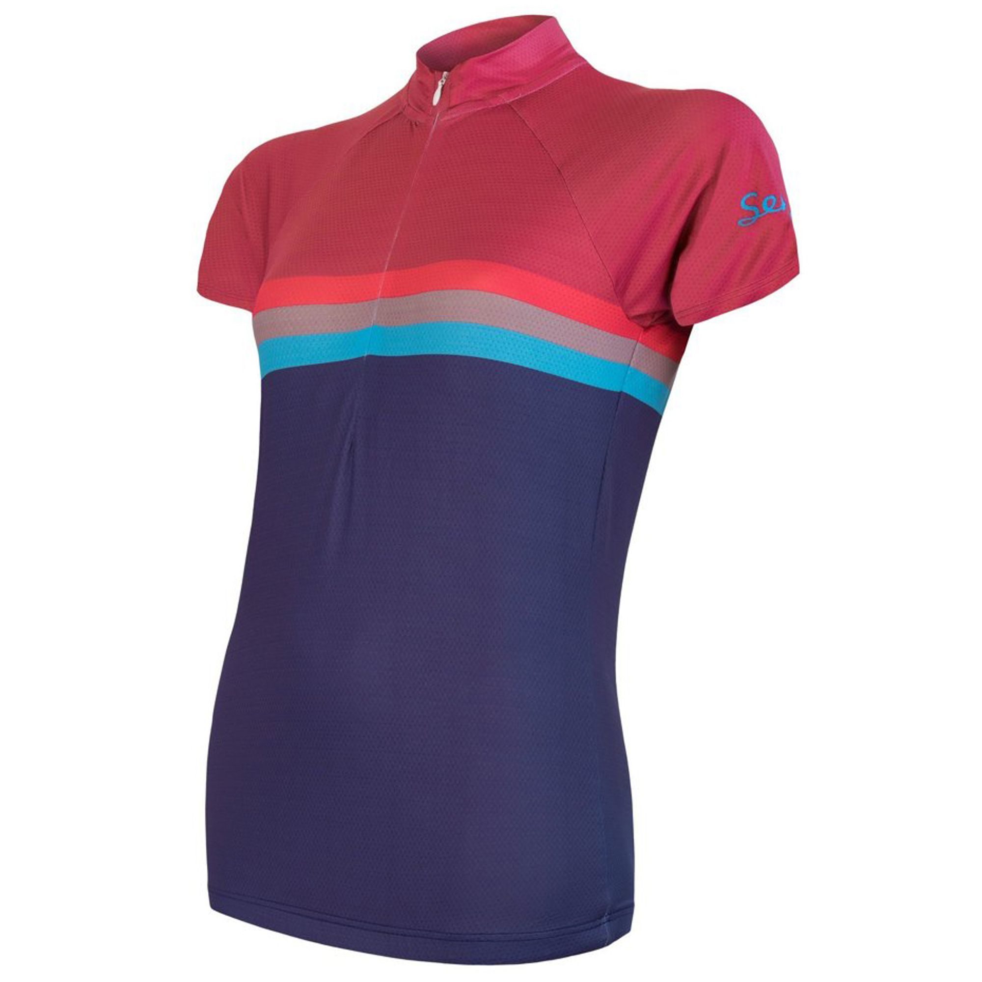 CYKLO SUMMER STRIPE dámský dres kr.rukáv, modrá/lilla