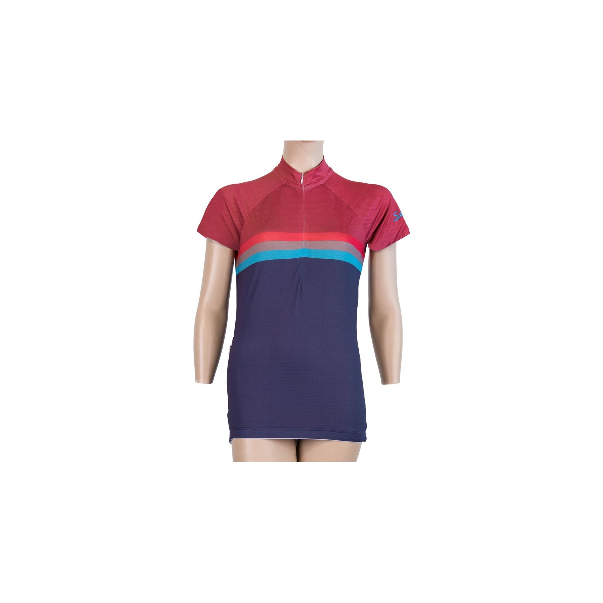CYKLO SUMMER STRIPE dámský dres kr.rukáv, modrá/lilla