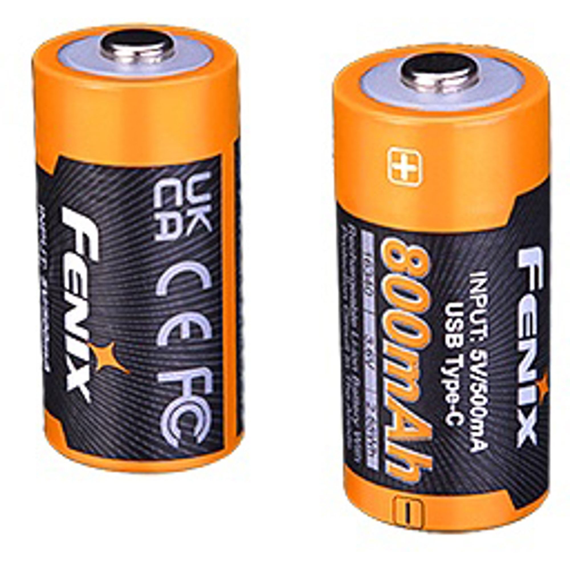 RCR123A 800 mAh USB-C Li-ion