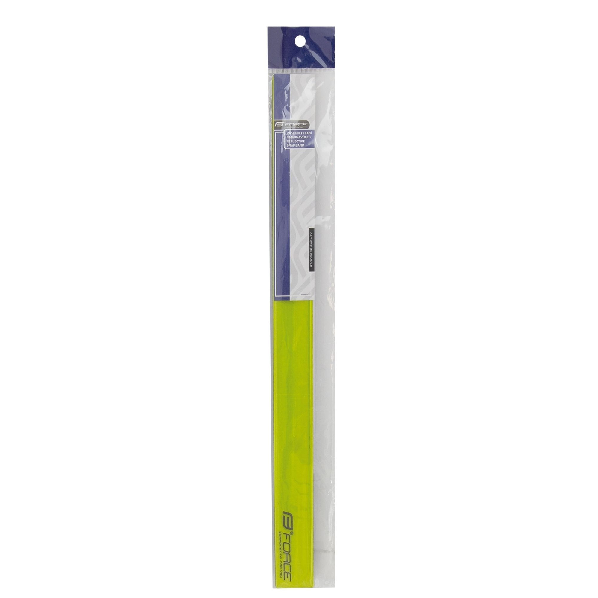 Reflective belt FORCE self-retracting 38 cm, yellow