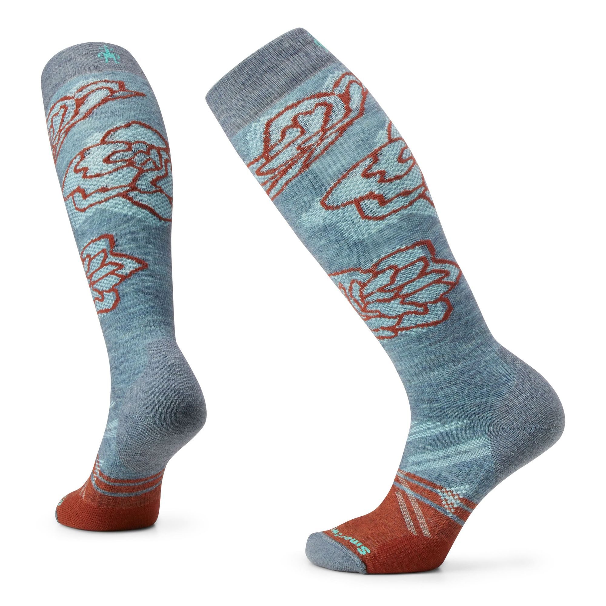 Women's Ski Full Cushion Pattern OTC Soc Ski SKI PEWTER BLUE