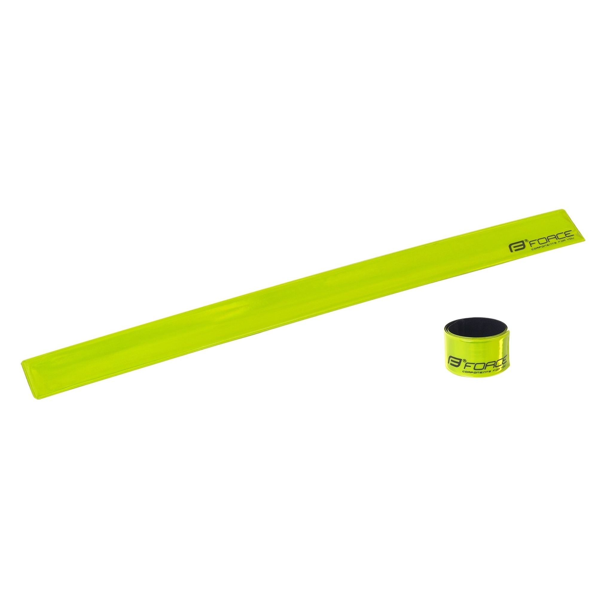 Reflective belt FORCE self-retracting 38 cm, yellow