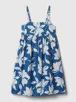 GAP 434405-01 Dětské lněné šaty Modrá
