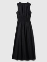 GAP 409992-03 Lněné maxi šaty Černá