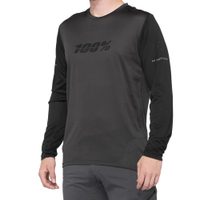 100% RIDECAMP Long Sleeve Jersey, Black/Charcoal