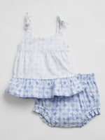 GAP 697274-00 Baby plavky tiered outfit set Modrá