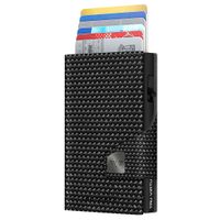 TRU VIRTU Wallet Click & Slide - leather Diagonal Carbon Black