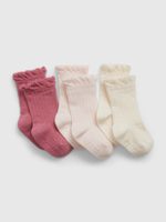 GAP 779898-00 Baby ponožky, 3 páry Růžová