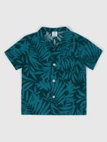 GAP 859713-00 Dětská bavlněná košile palm Tmavě modrá
