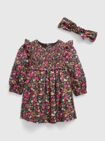 GAP 429622-00 Baby šaty floral s čelenkou Barevná