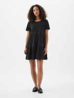 GAP 863186-02 Mini šaty s krátkým rukávem Černá