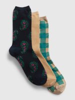 GAP 460365-03 Vysoké vzorované ponožky, 3 páry Barevná