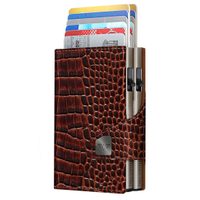 TRU VIRTU Wallet Click & Slide - leather Croco Brown