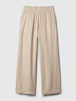 GAP 855967-01 Mušelínové kalhoty wide leg Béžová