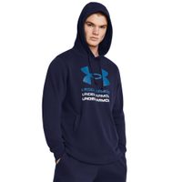 UNDER ARMOUR Rival Terry Graphic Hood, Midnight Navy / Photon Blue