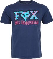 FOX Yth Barb Wire Ii Ss Tee, Deep Cobalt