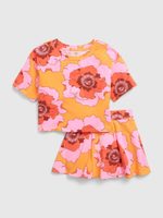 GAP 600866-04 Dětská kraťasová sukně a tričko Růžová