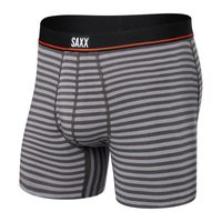 SAXX NON-STOP STRETCH COTTON BOXER BRIEF FLY, hiker stripe-grey