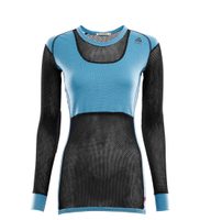 ACLIMA WoolNet Crew Neck shirt, Woman, Azure Blue / Jet Black