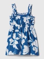 GAP 434876-00 Dětské lněné šaty Tmavě modrá