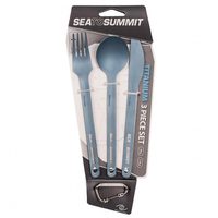 SEA TO SUMMIT Titanium Cutlery Set 3pc (Knife, Fork and Spoon) Blue Anodised