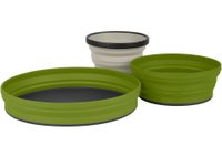 SEA TO SUMMIT X-Set: 3-Pcs (X-Mug, X Bowl, X Plate & Storage Pouch), Olive / Sand