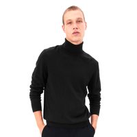 GAP 403427-00 Vlněný svetr merino s rolákem, Černá