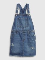 GAP 601034-00 Dětská džínová sukně s laclem Modrá